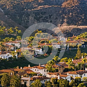 San Clemente homes on a sunny hill in California