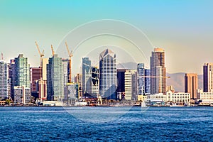 San Deigo City Skyline seen from San Deigo Bay. photo