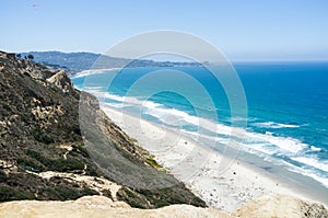 San Diego beach along coastline - Torrey Pines gliderport