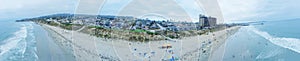 SAN DIEGO, CA - JULY 31, 2017: Palisades Park Beach aerial panoramic view. The beach attracts a lot of surfers in the area