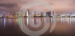 San Diego California Skyline Bay Water Reflection