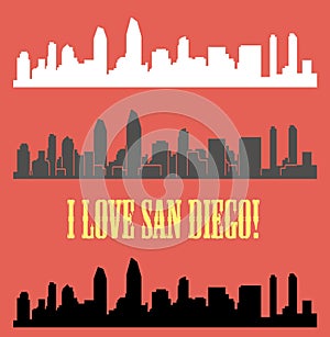 San Diego, California city silhouette
