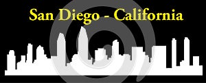 San Diego, California city silhouette