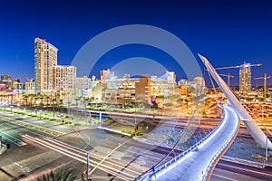 San Diego, California cityscape at night