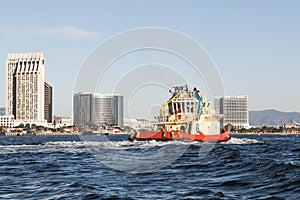 Tugboat Travels Through San Diego Harbor