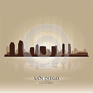 San Diego California skyline city silhouette