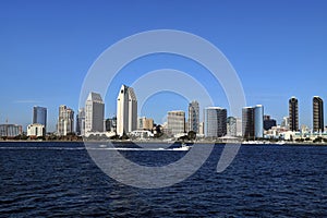 San Diego, California skyline from San Diego Bay