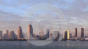 San Diego, California skyline seen at twilight