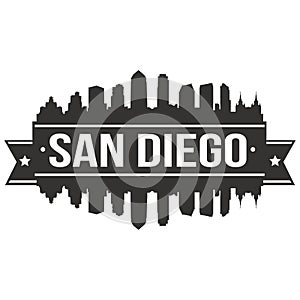 San Diego California United States Of America USA Icon Vector Art Design Skyline Flat City Silhouette Editable Template