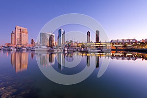 San Diego, California, USA downtown skyline at the Embarcadero