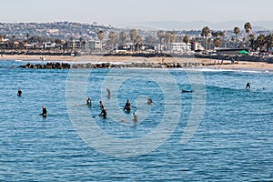 Group of Surfers at Ocean Beach in San Diego