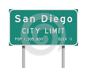 San Diego City Limit road sign