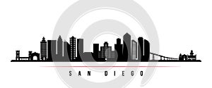 San Diego city skyline horizontal banner.