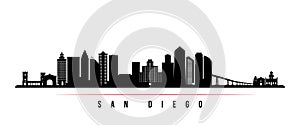 San Diego city skyline horizontal banner. photo