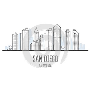 San Diego city skyline - skyscrapers of San Diego