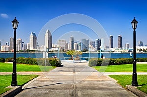 San Diego city view from the park photo