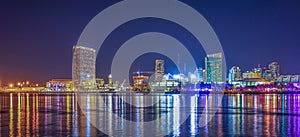 San Diego downtown seen from Coronado at night