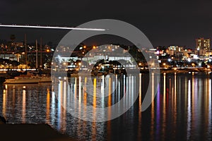 San Diego shoreline at night