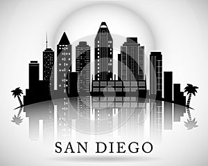 San Diego skyline. City silhouette