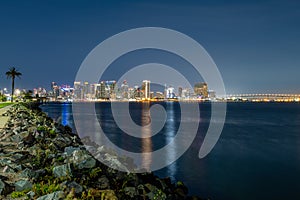 The San Diego Skyline at night