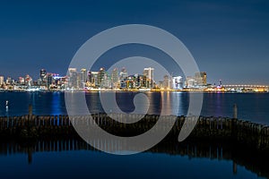 The San Diego Skyline at night