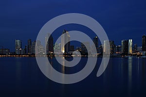 San Diego waterfront by night