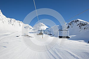 San Domenico, Varzo, Alps, Italy, Chairlift that goes upstream photo