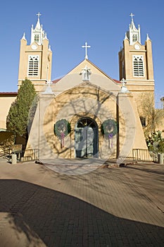 San Felipe de Neri Catholic Church is on the National and State registers of historic places, is located in the Old Town of