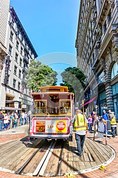 Historic Cable Car in San Francisco, California