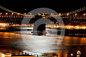 San Francisco Bay Bridge, night, lights