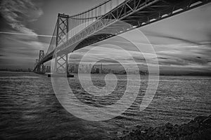 San Francisco Bay Bridge and Skyline at Sunset