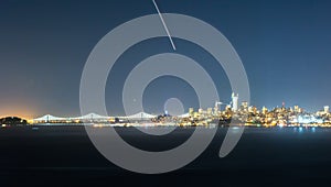 San francisco california cityscape skyline at night