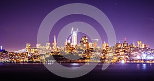 San francisco california cityscape skyline at night