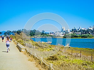 San Francisco, California, The Marina District neighborhood, beach and port