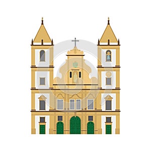 San Francisco Church, Salvador de Bahia, Brazil vector illustration photo