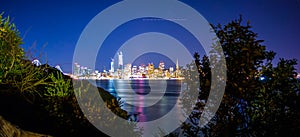 san francisco city downtown skyline from treasure island california photo