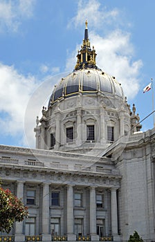 San Francisco City Hall is Beaux-Arts architecture and located in the city`s civic center, USA