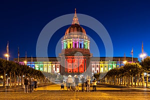 San Francisco City Hall in Rainbow Colors