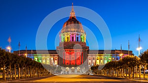 San Francisco City Hall in Rainbow Colors