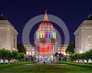 San Francisco City Hall in Rainbow Colors