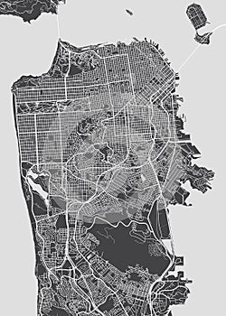 San Francisco city plan, detailed vector map photo