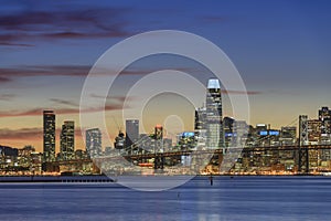 San Francisco City Skyline in Holiday Lights and Spirit