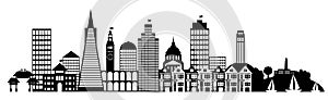 San Francisco City Skyline Panorama Clip Art photo