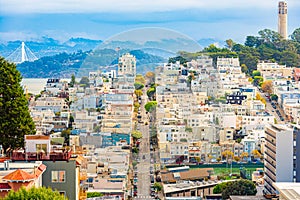 San Francisco city view with Coit tower