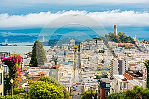 San Francisco city view with Coit tower