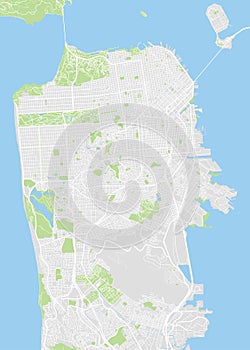 San Francisco colored vector map