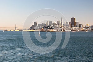 San Francisco downtown skyline from Alcatraz island