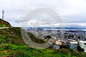 San Francisco downtown view at Twin Peaks , San Francisco, CA