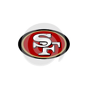 San Francisco 49ers logo on white background