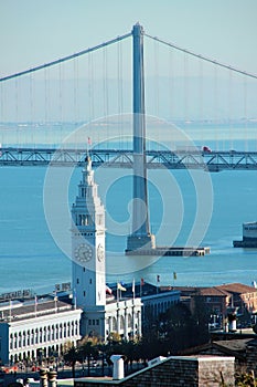 San Francisco Ferry Building and Bay Bridge